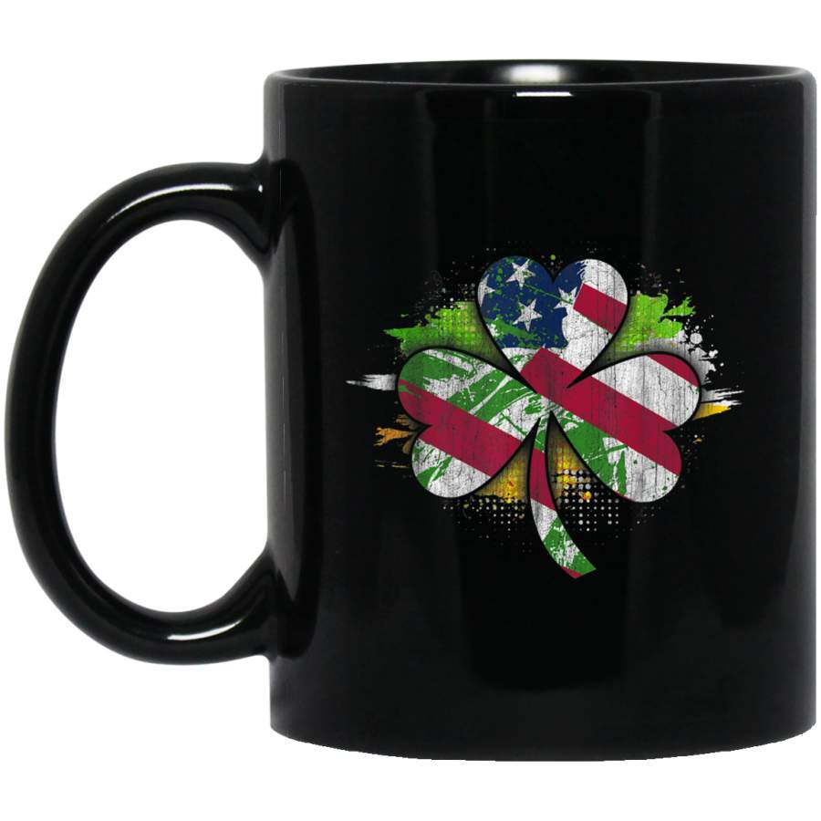 Irish US Flag Ireland Vintage Shamrock St Patricks Day Mug