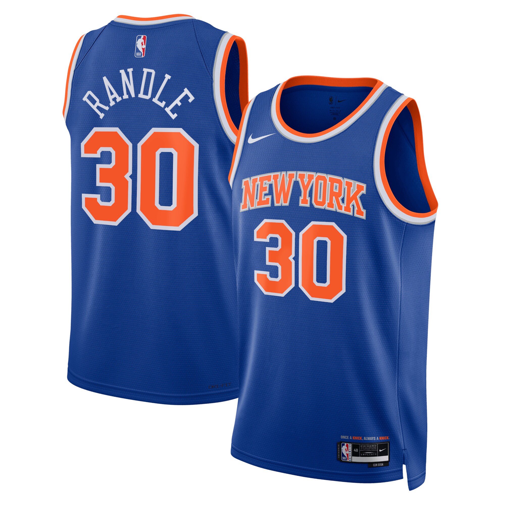 New York Knicks Icon Edition Swingman Jersey – Blue – Julius Randle – Unisex