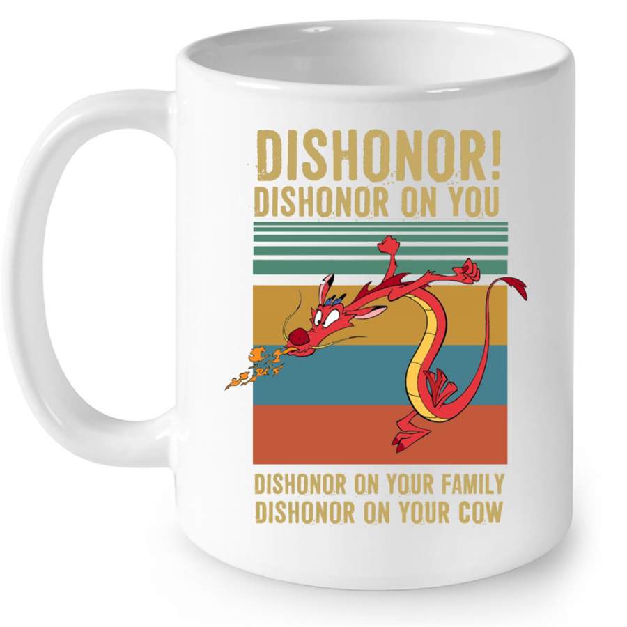 Dishonor On You Dishonor On Your Family Dishonor On Your Cow, Classic Vintage – Full-Wrap Coffee White Mug