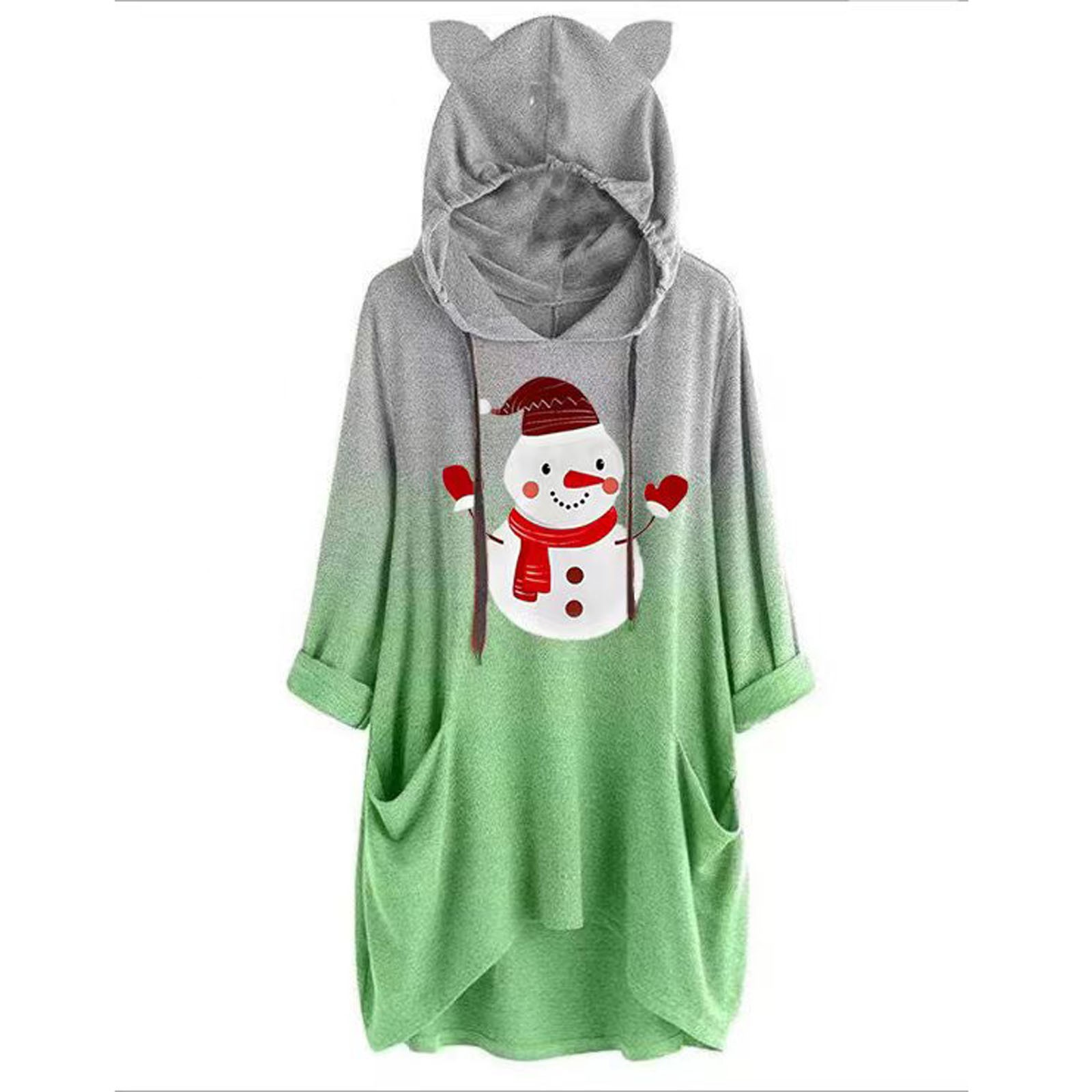 Tie-dye Print Sweatshirts With Rabbit Ears Crop Top Hoodie Kawaii Oversized Hoodie For Women Pullover Sudaderas Mujer 2022 alx