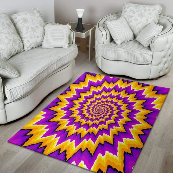 Purple Psychedelic Optical illusion Area Rug