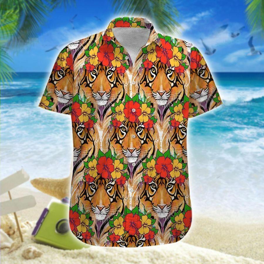 Tiger Hisbiscus Flowers Hawaii Shirt For Men Women Adult Ha8426