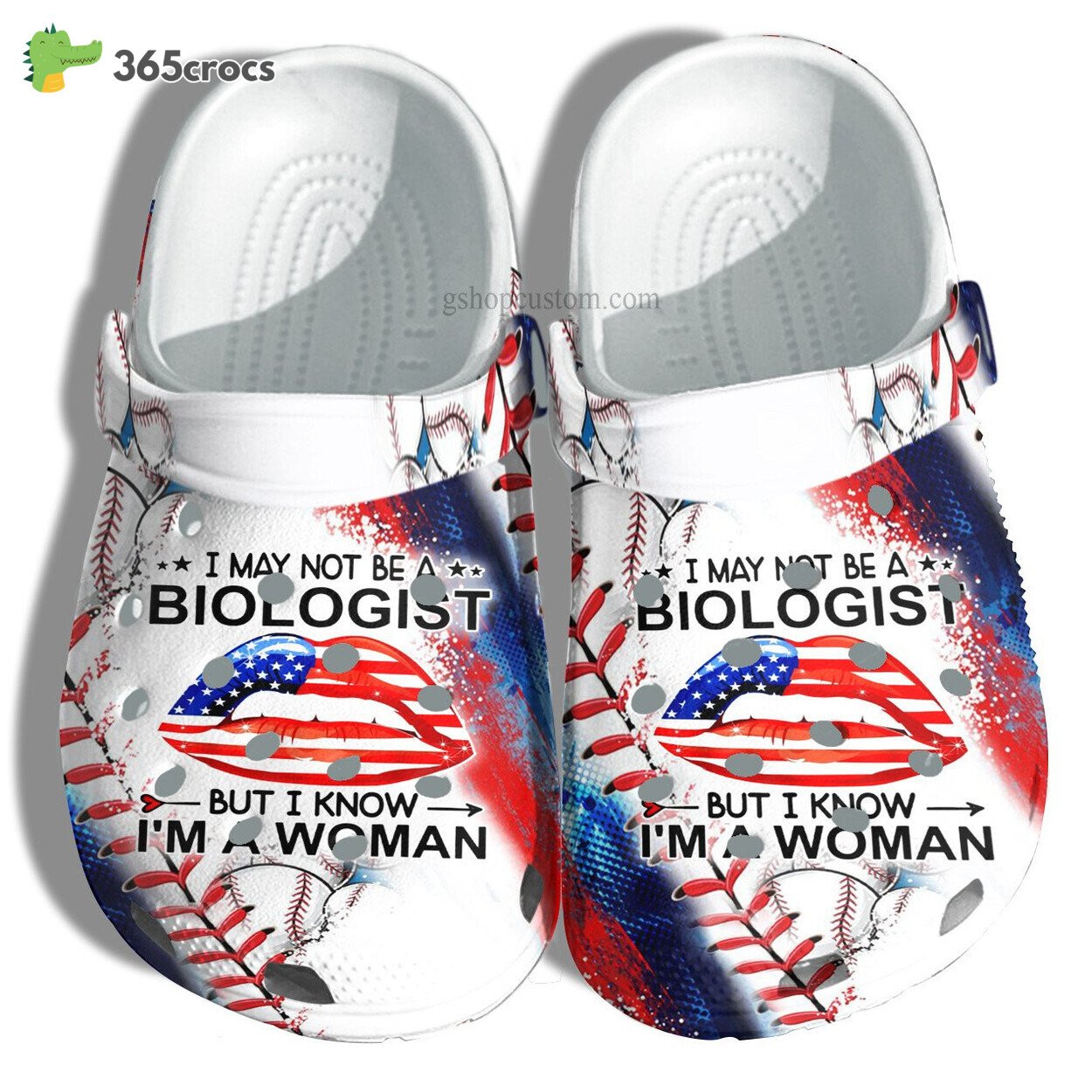 Biologist Woman Baseball Lover 4th July Biologist America Flag Baseball Crocss