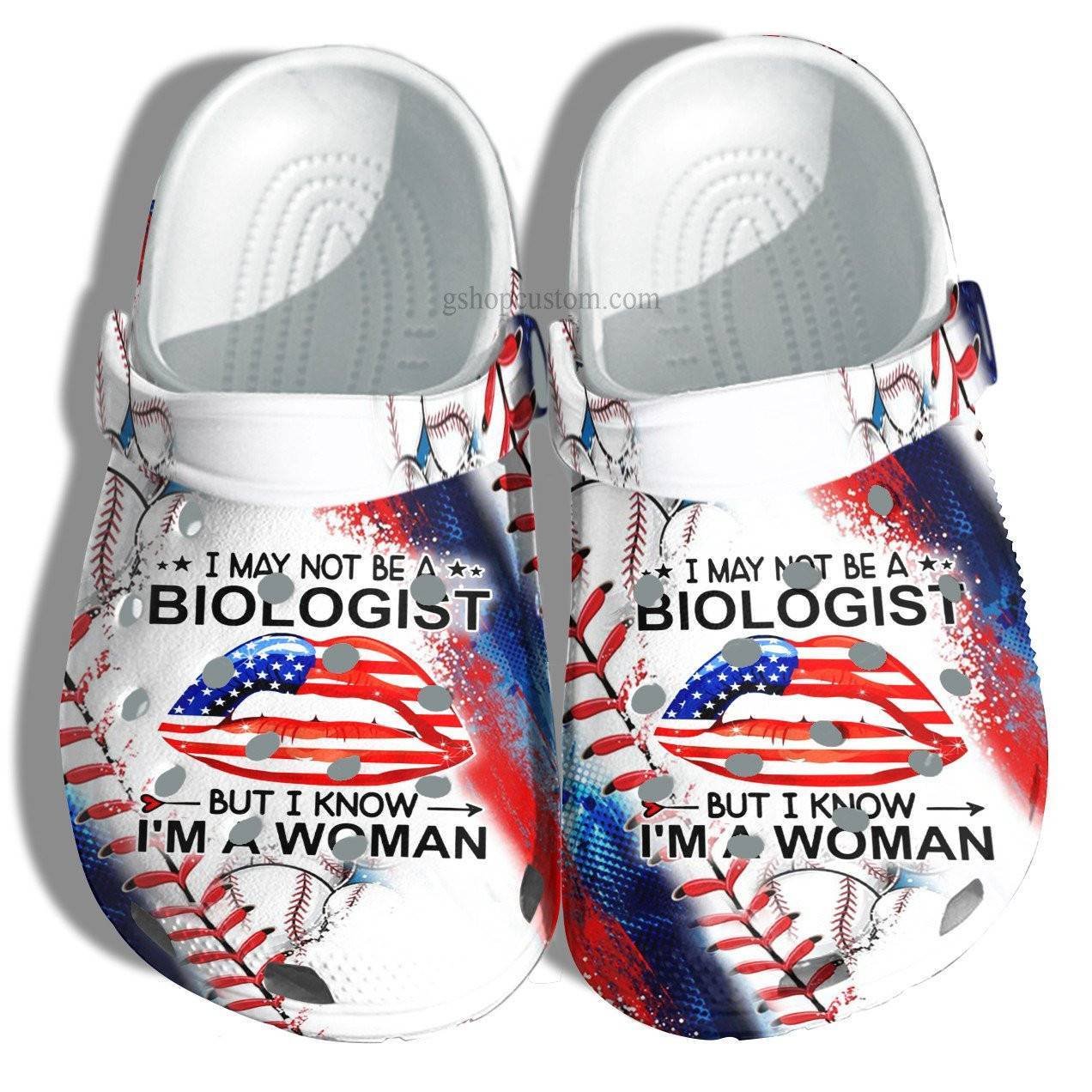 Biologist Woman Baseball Lover Croc Crocss Clog Shoes Gift Daughter – Biologist America Flag Baseball Crocss Clog Shoes Gift 4Th Of July