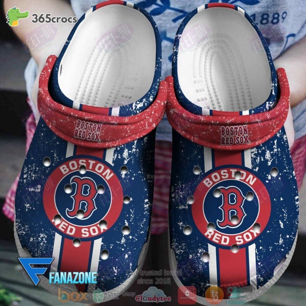 Boston Red Sox MLB Sport Crocss Clogs Shoes Comfortable