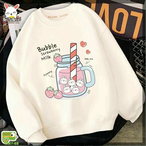 Bubble Strawbery Milk Sweatshirt