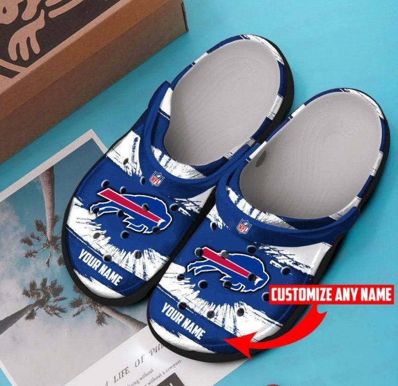 Buffalo Bills Personalized Crocband Nfl Custom Name Clog Shoes