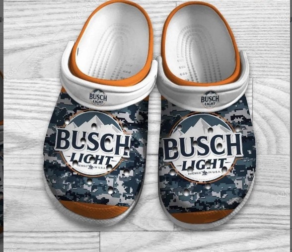 Busch Light Beer Blue Pattern Clogs Cro.cband Clog Fashion Style For Women Men, Adults Kids Clogs, Gift Birthday