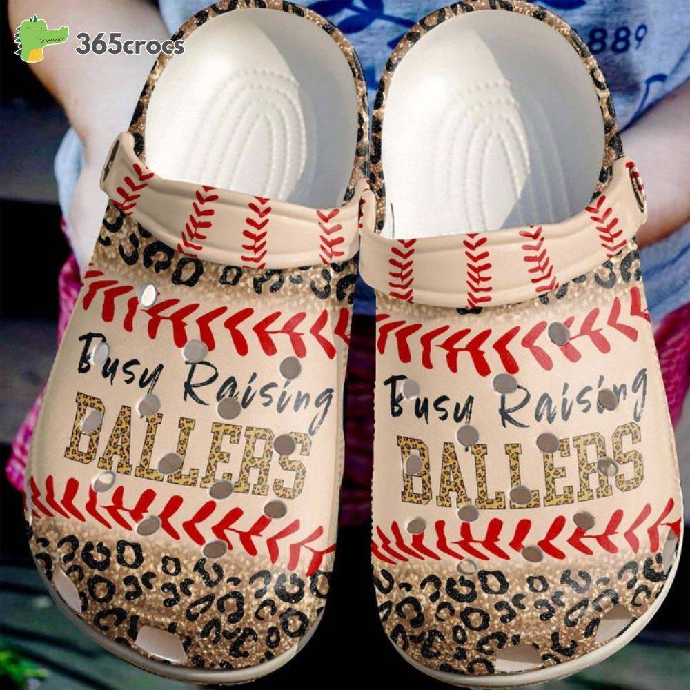 Busy Raising Ballers Classic Clogs Shoes Baseball Lovers Croc Baseball Water Shoes Crocss Clog Shoes