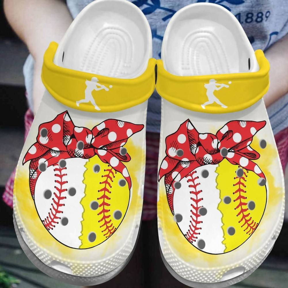 Busy Raising Ballers Softball Baseball Mom Yellow Clogs Crocss Shoes