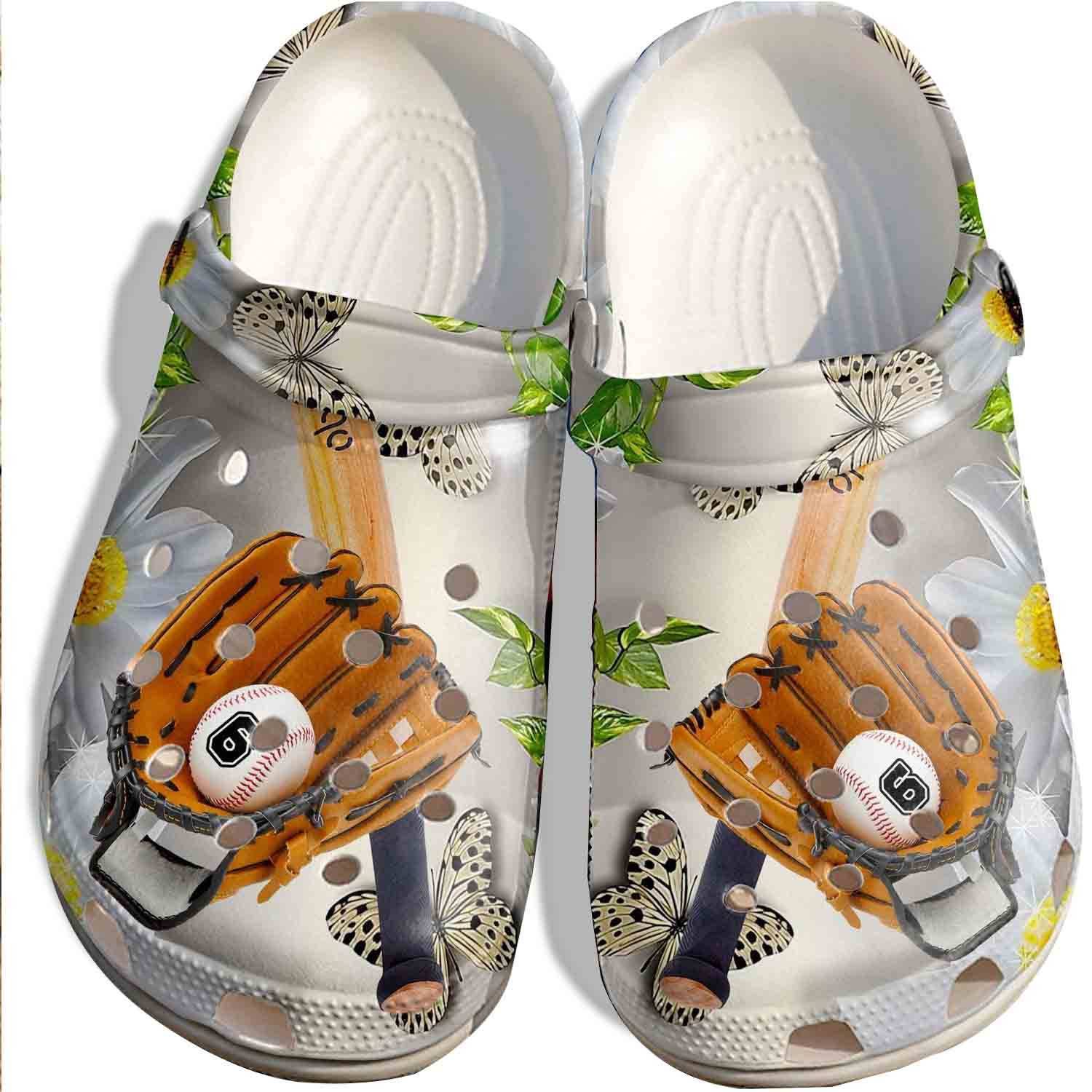 Butterfly Baseball Crocss Clog Shoes For Batter Girl – Baseball Equipment Crocss Clog Shoes Gift