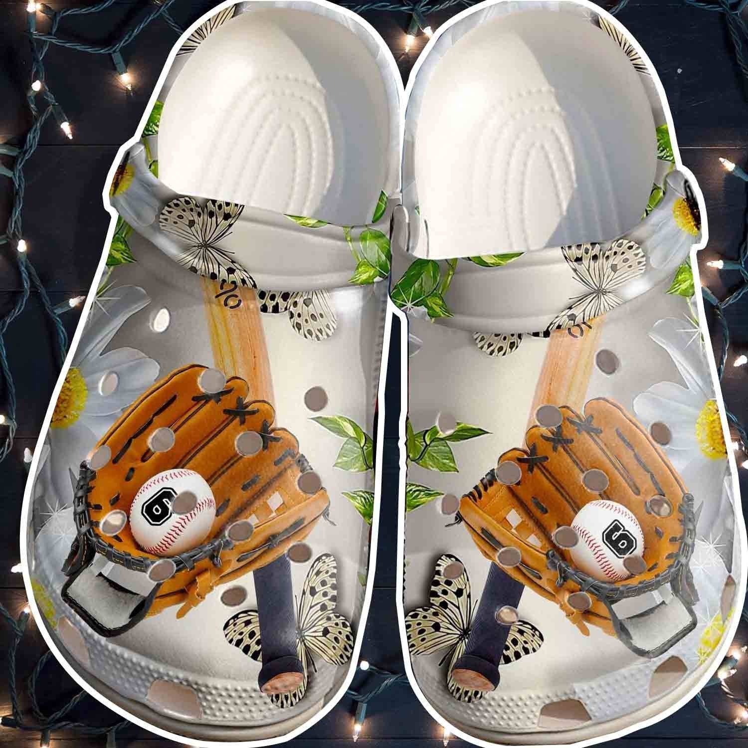 Butterfly Baseball Crocss Shoes For Batter Girl – Baseball Equipment clog Gift