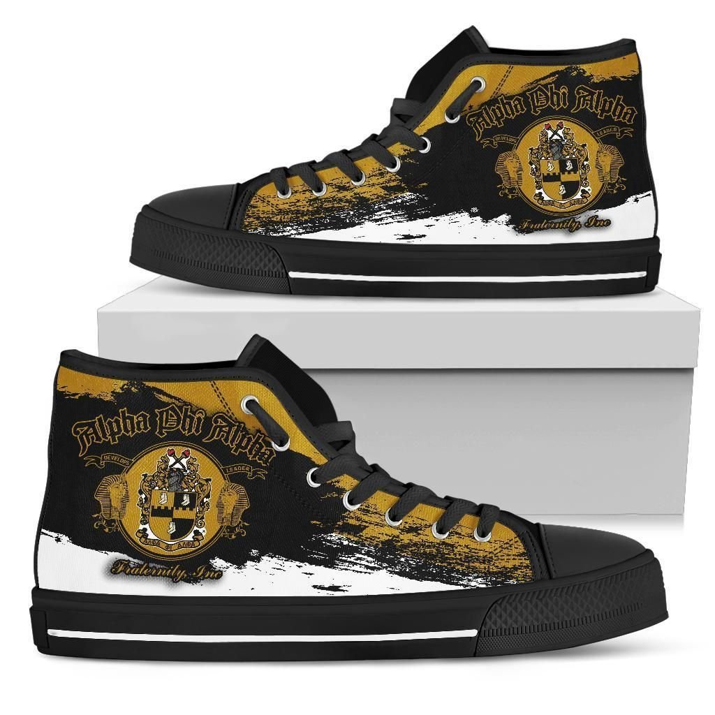 Wonder Print Footwear – Alpha Phi Alpha High Top Shoe Paint Style Lt10