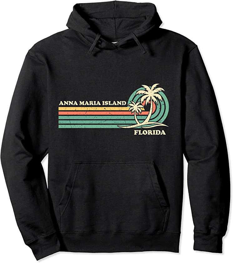 Vintage Retro Summer Vacation Florida Anna Maria Island Pullover Hoodie