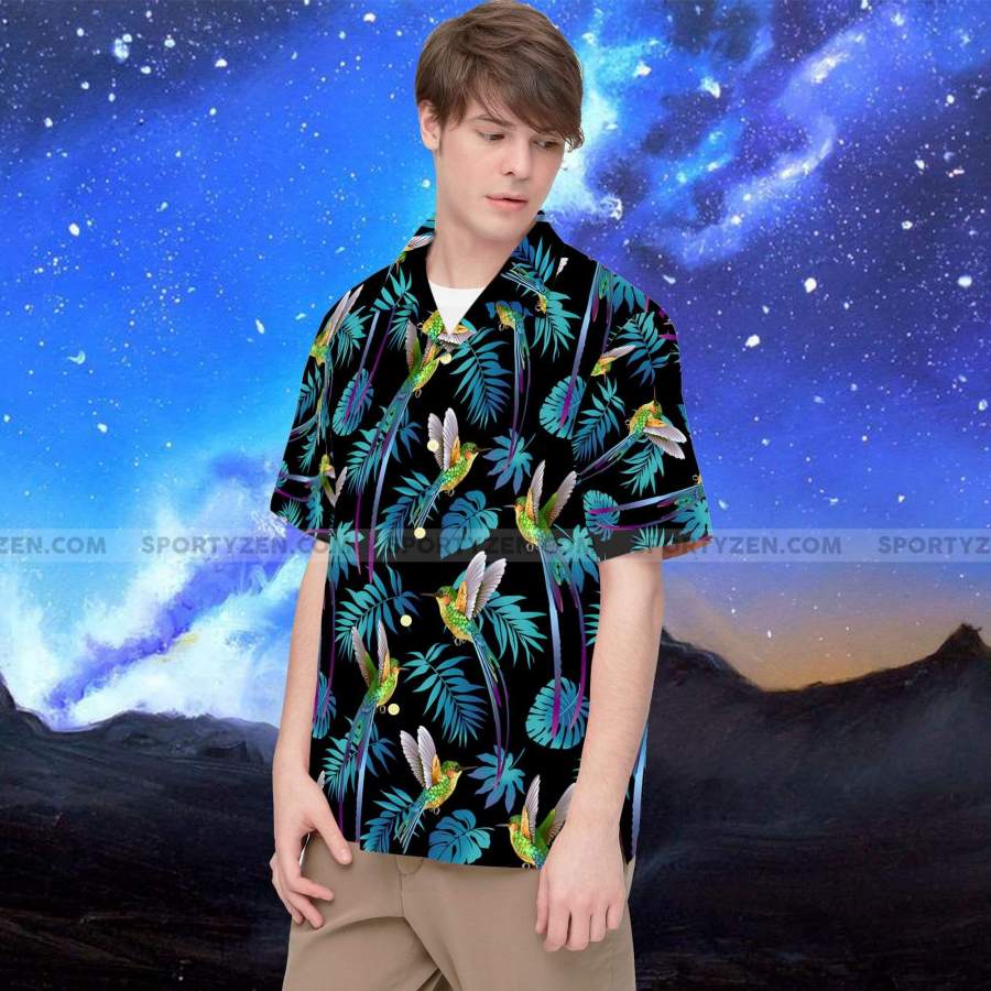 Hummingbird Summer Vibe Tropical Hawaii Aloha Shirts Ha26695