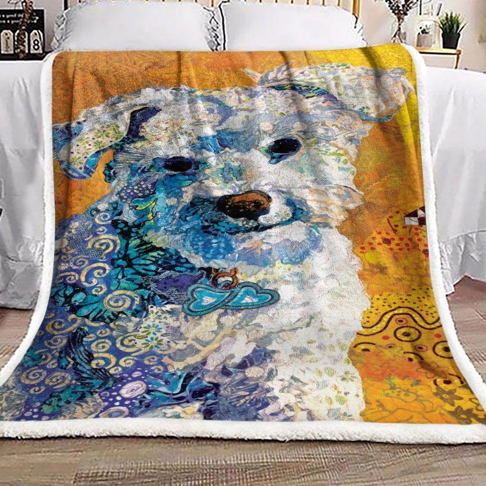 White Puppy Maltese Dog Sherpa Fleece Blanket Yk