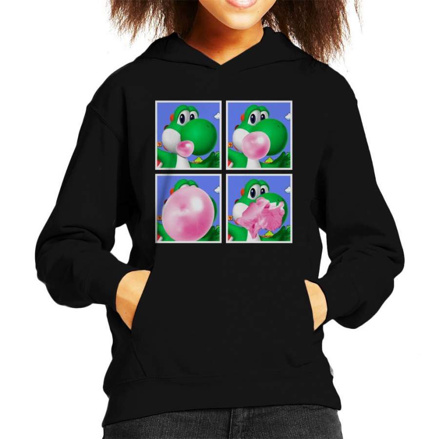 Yoshi Bubblegum Super Mario Kid’s Hooded Sweatshirt