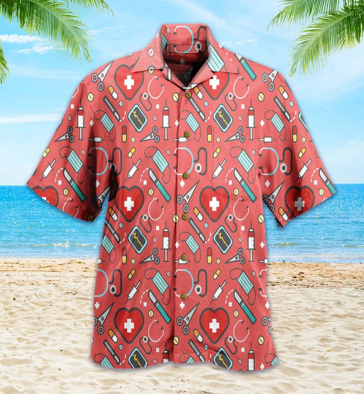 Nurse Red Best Design Hawaii Shirt Ha89917