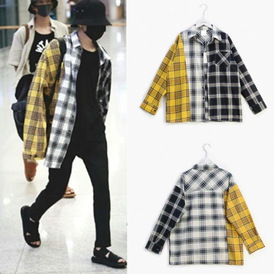 Yellow Black Plaid Shirt