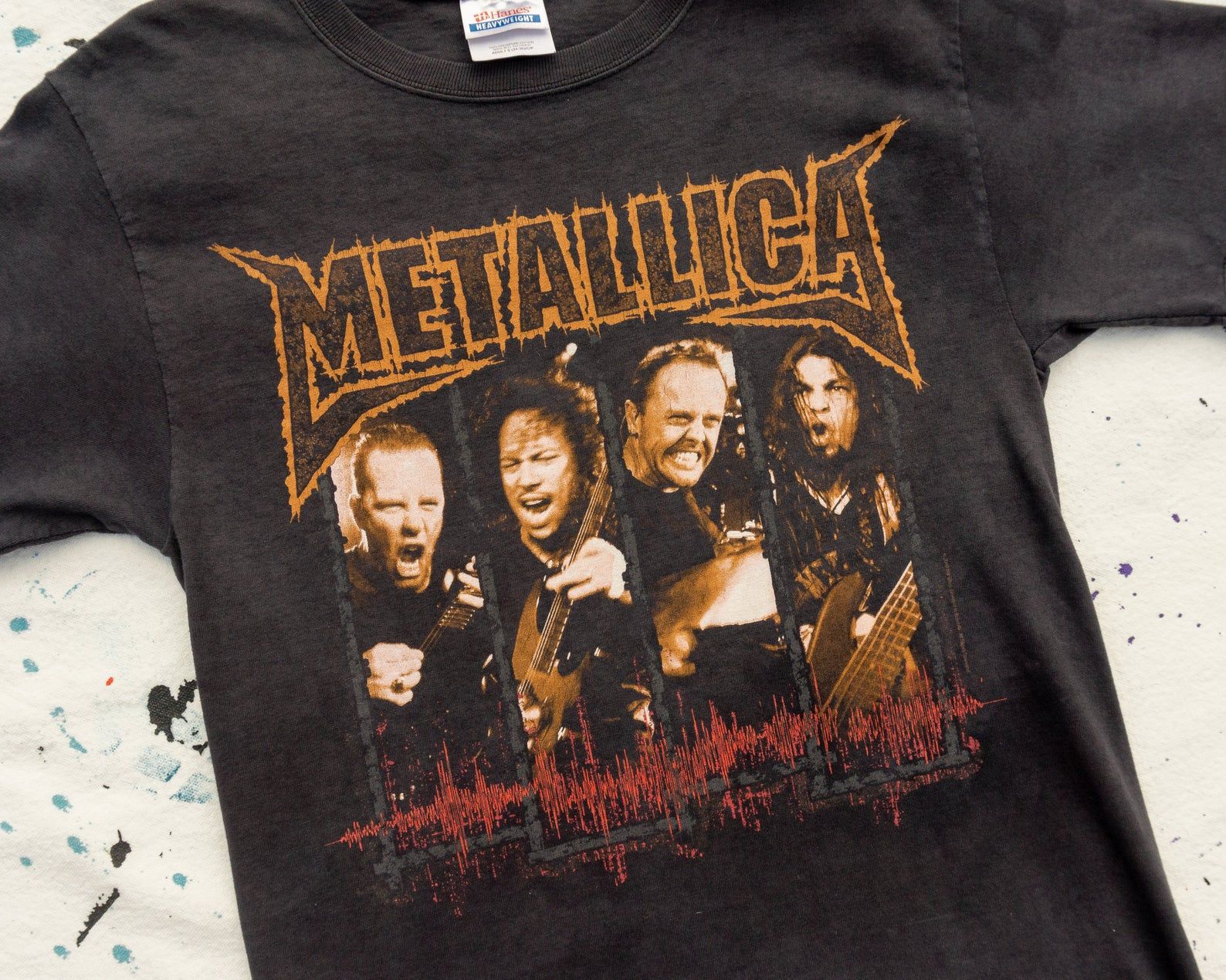 Y2K Vintage Metallica Band T-Shirt Faded Black