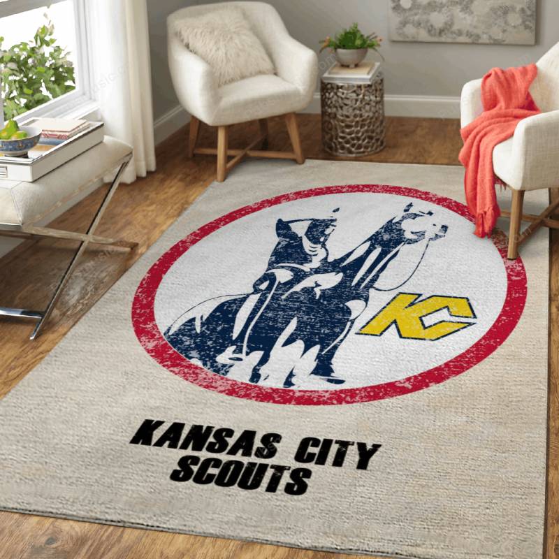 KANSAS CITY SCOUTS Retro – Distressed Sports Rug Mats – Carpet