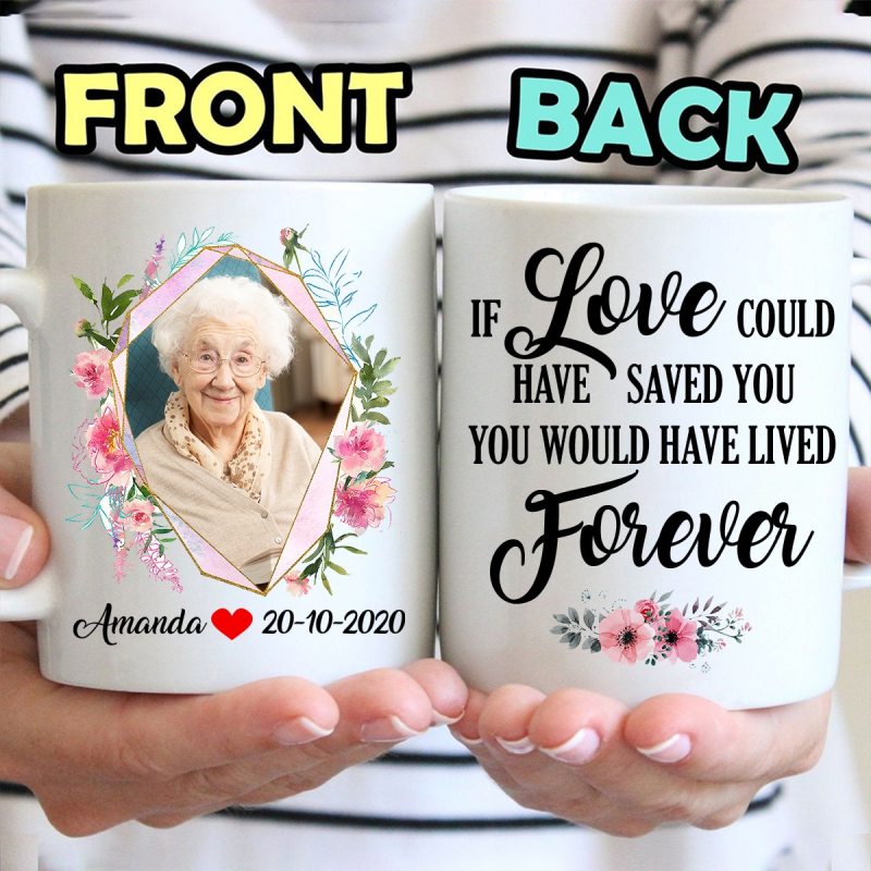 Memorial Flower Mother Upload Photo Miss You Beyond The Stars Personalized Mug