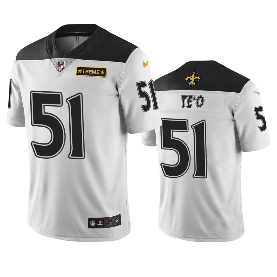 New Orleans Saints 51 Manti Teo Men Jersey White City Edition