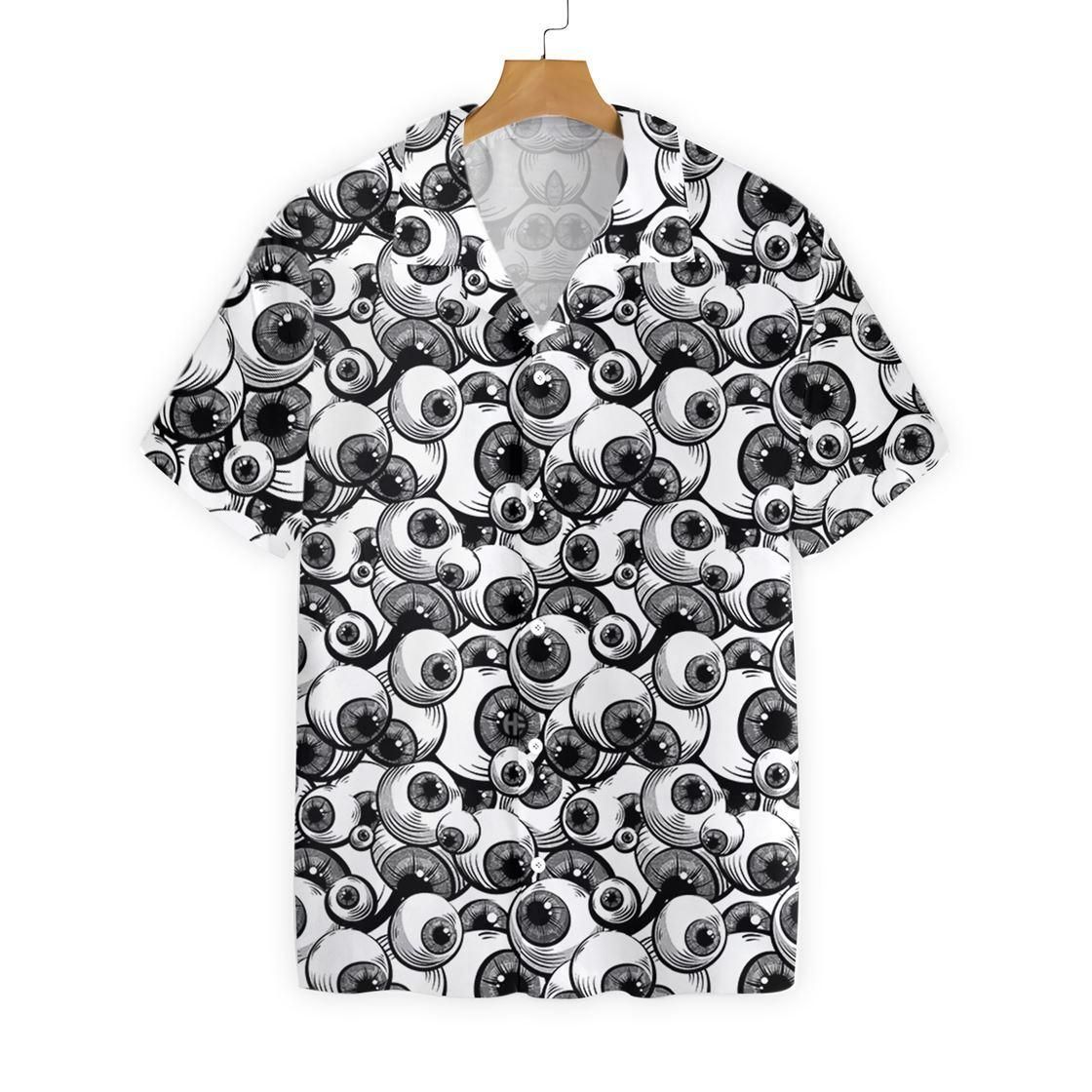 Seamless Scary Eyes Goth 2610 Hawaii Shirt Ha18056