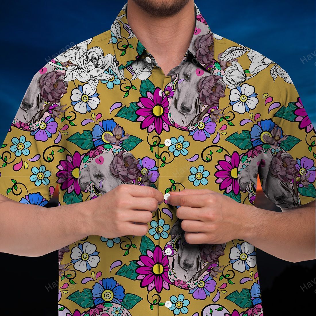 Greyhound Hawaii Shirt Insanely Creepy Flower Ha58930