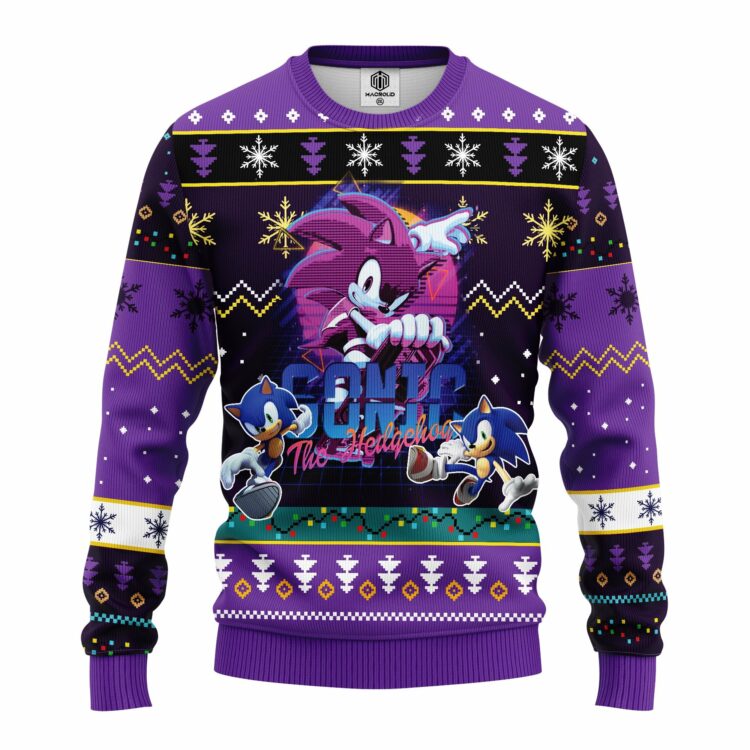 Cool Sonic The Hedgehog Ugly Christmas Sweater T-Shirt