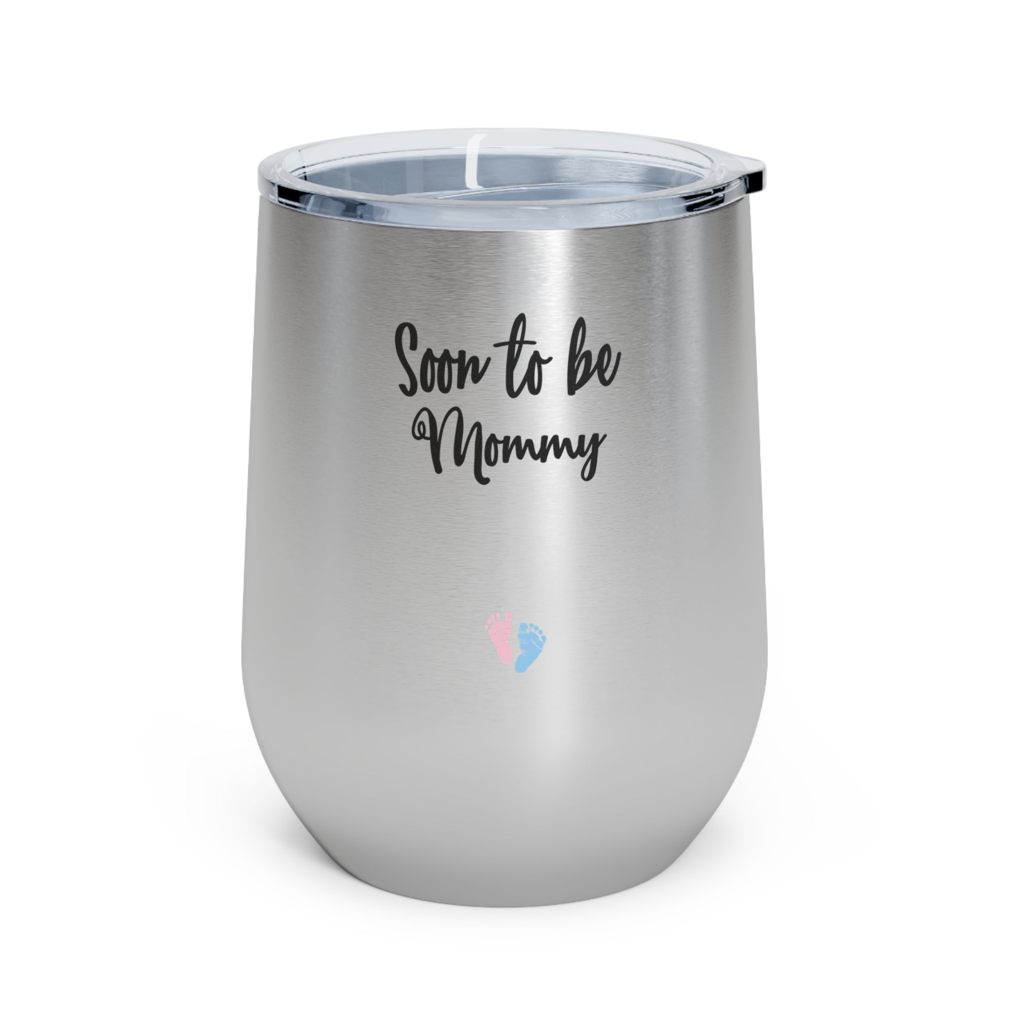 Soon To Be Mommy Gender Reveal 12Oz Insulated Wine Tumbler