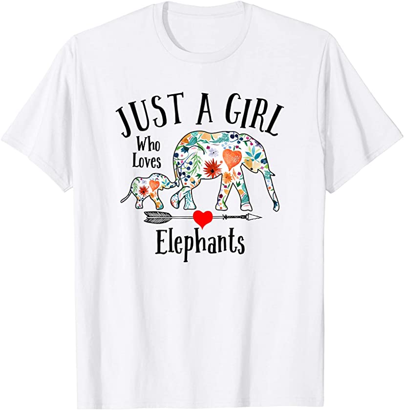 JUST A GIRL WHO LOVES ELEPHANTS cute design for women girls T-Shirt