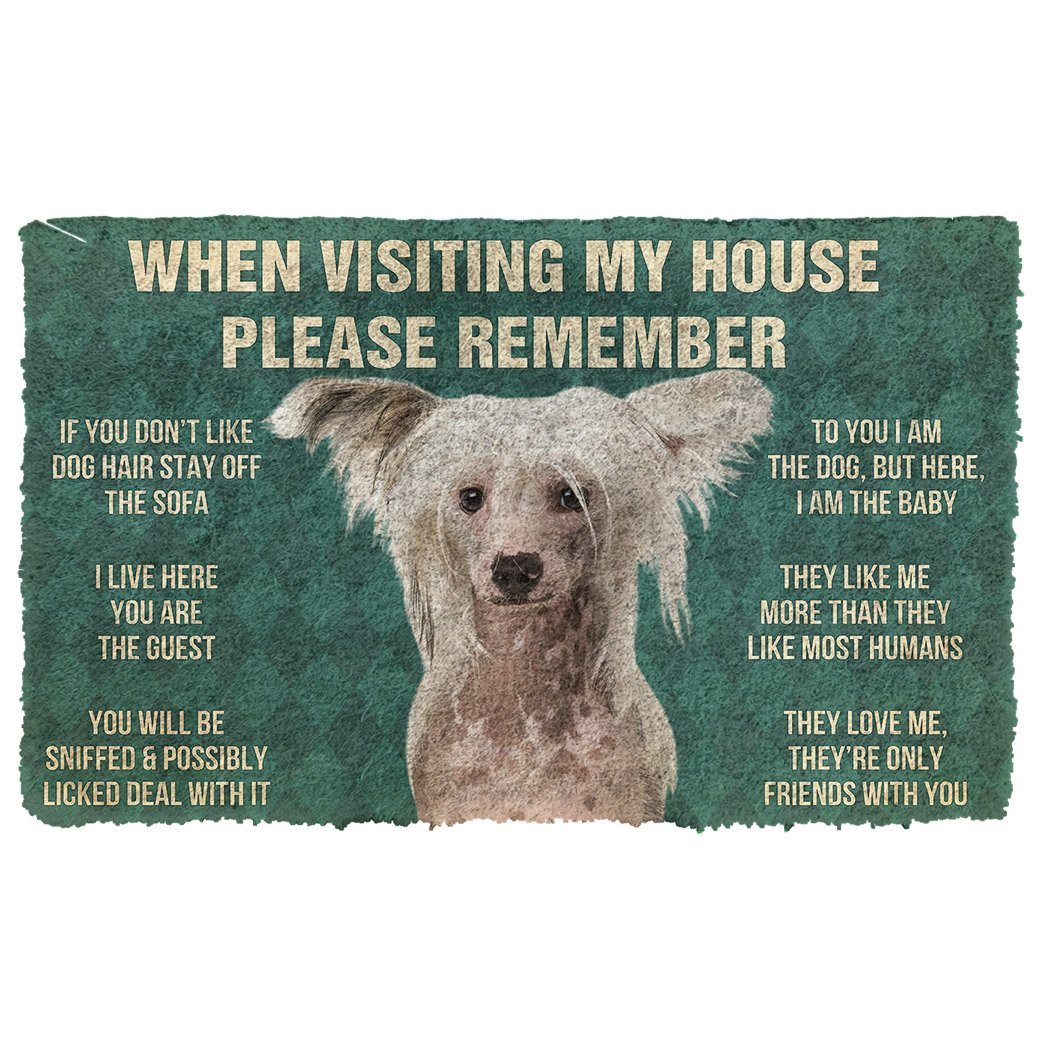 Gearhumans  Gearhuman 3D Please Remember Chinese Crested Dogs House Rules Custom Doormat