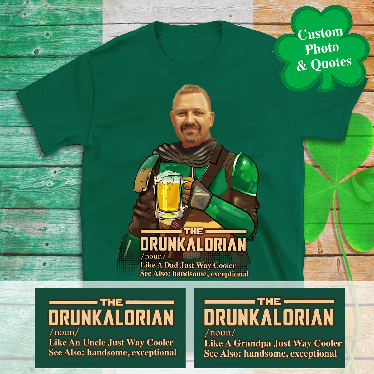 2d Personalized Photo Drunkalorian Just Like A Dad Just Way Cooler Hoodie Saint Patrick