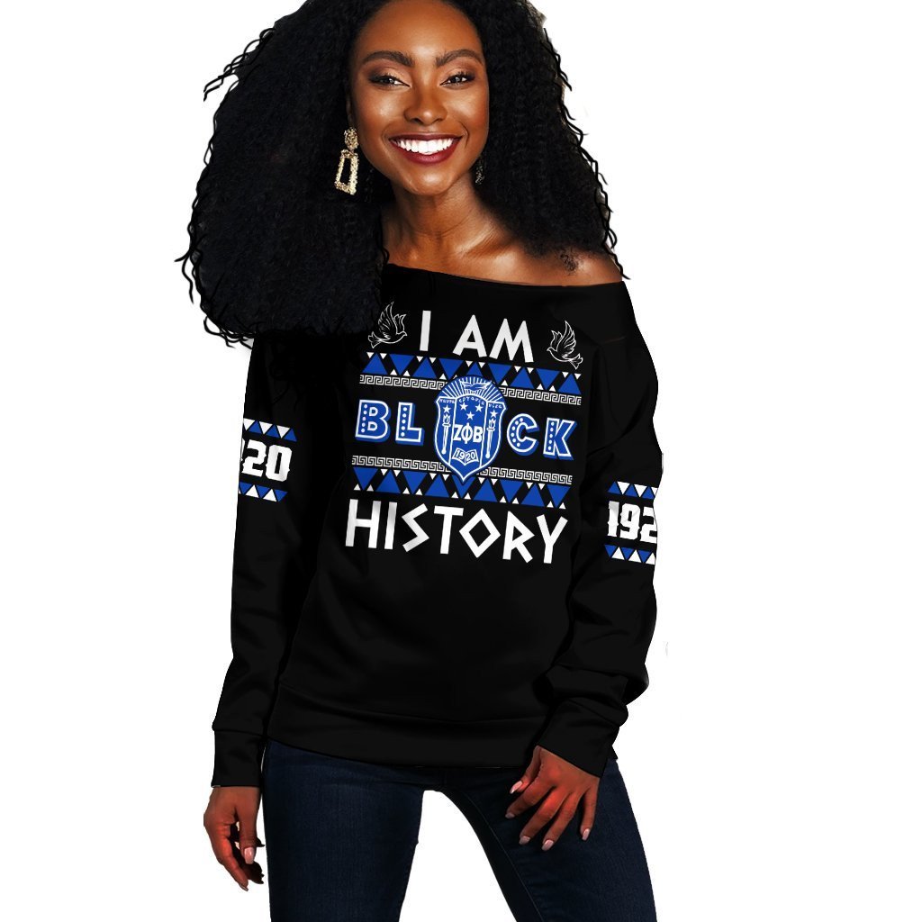 Sorority Sweatshirt – I Am Black History Zeta Phi Beta Off Shoulder