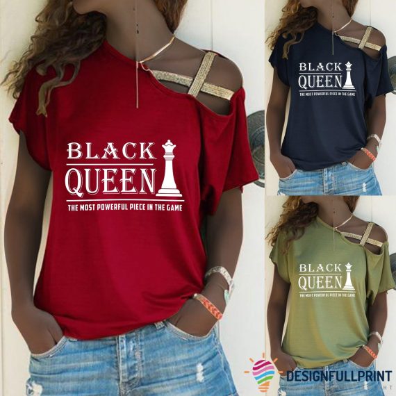 Black Pride Black Queen Off Shoulder Cross Bandage Shirt Black And Proud 365