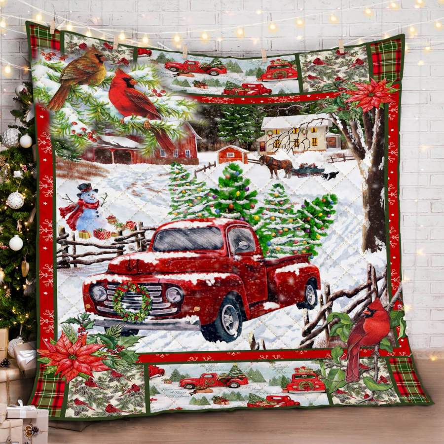 A Little Christmas Red Truck Quilt Blanket Red Truck Decoration Red Truck Christmas Decor Christmas Gift Ideas Good Christmas Gifts  Christmas Gift Ideas