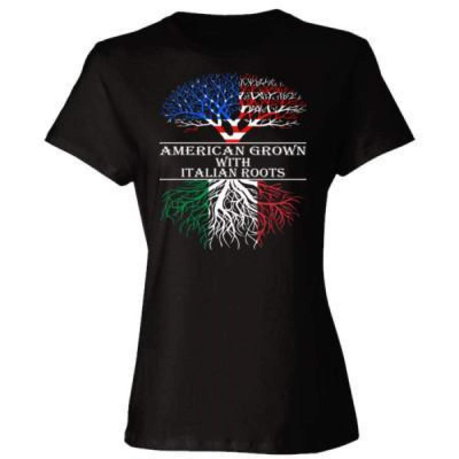 AGR American Grown With Italian Roots – Ladies’ Cotton T-Shirt