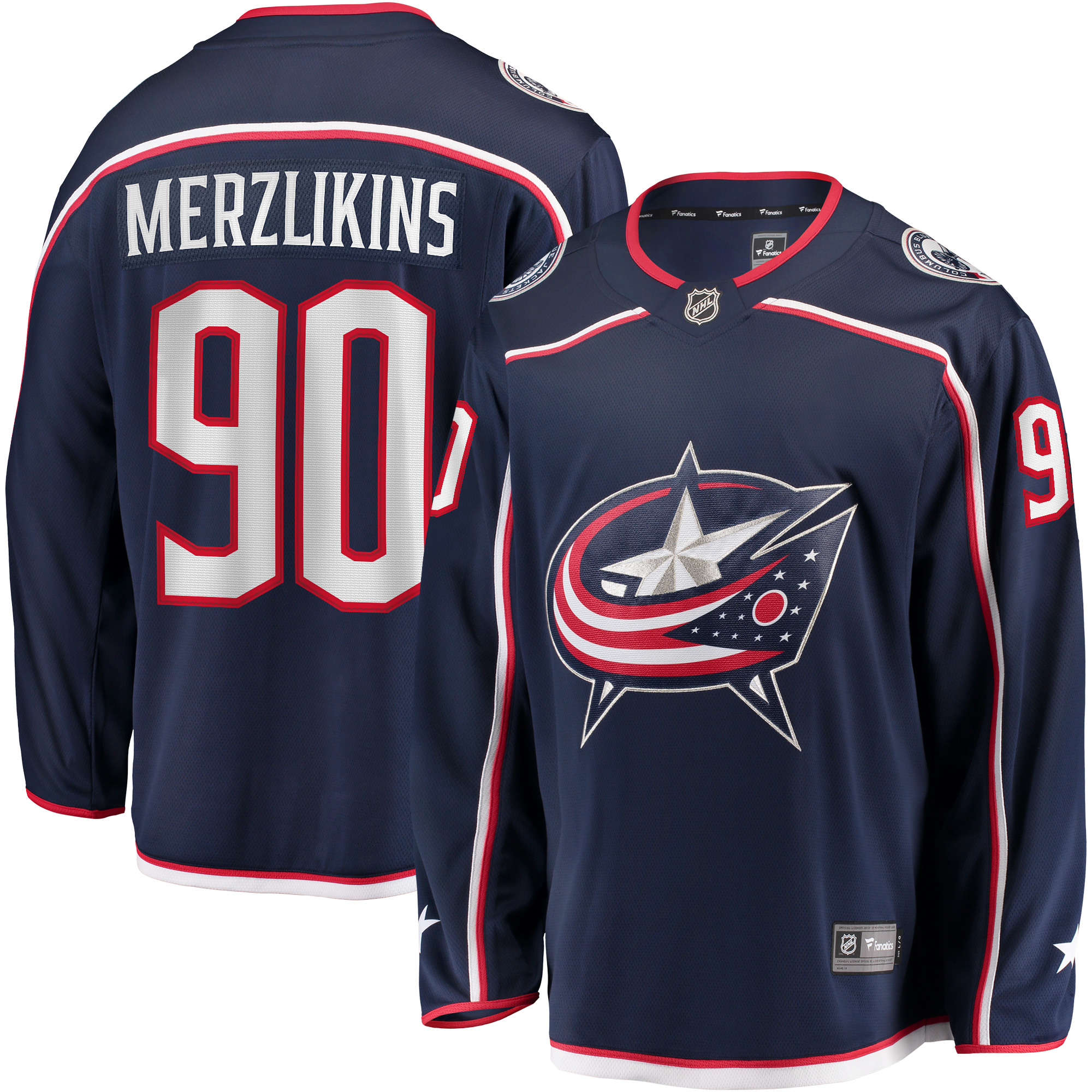 Elvis Merzlikins Columbus Blue Jackets Branded Home Breakaway Player Jersey – Navy