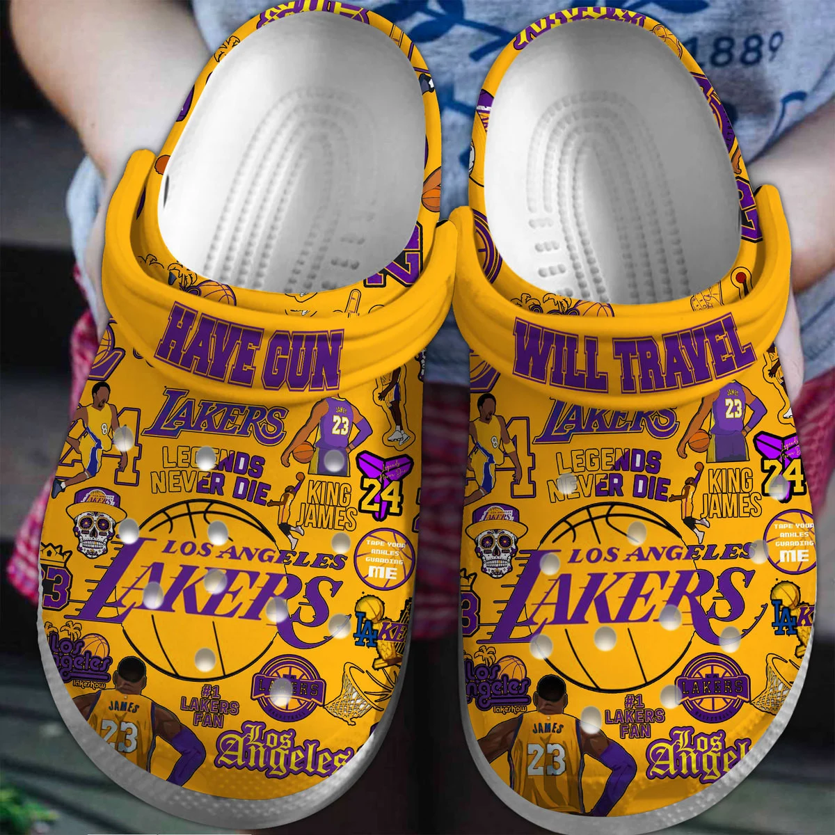 Los Angeles Lakers Basketball team NBA Sport Crocss Clogs Shoes Crocband Comfortable For Men Women and Kids