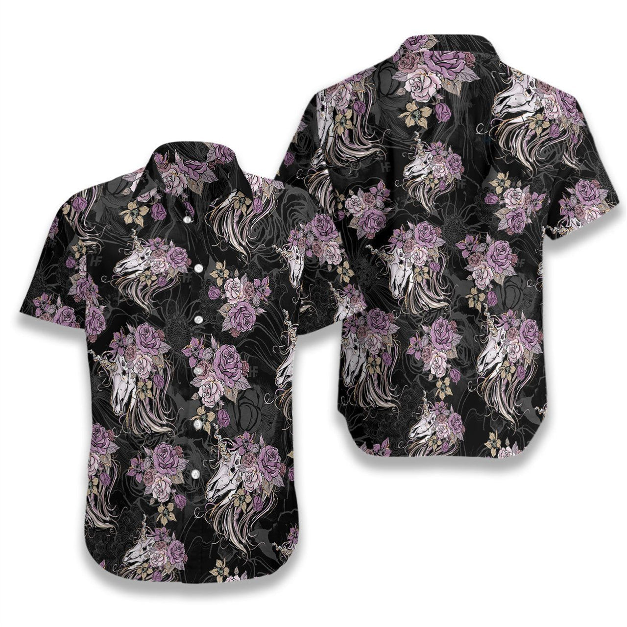 Unicorn Skull Flowers Aloha Hawaii Shirts For Men Women Ha82545