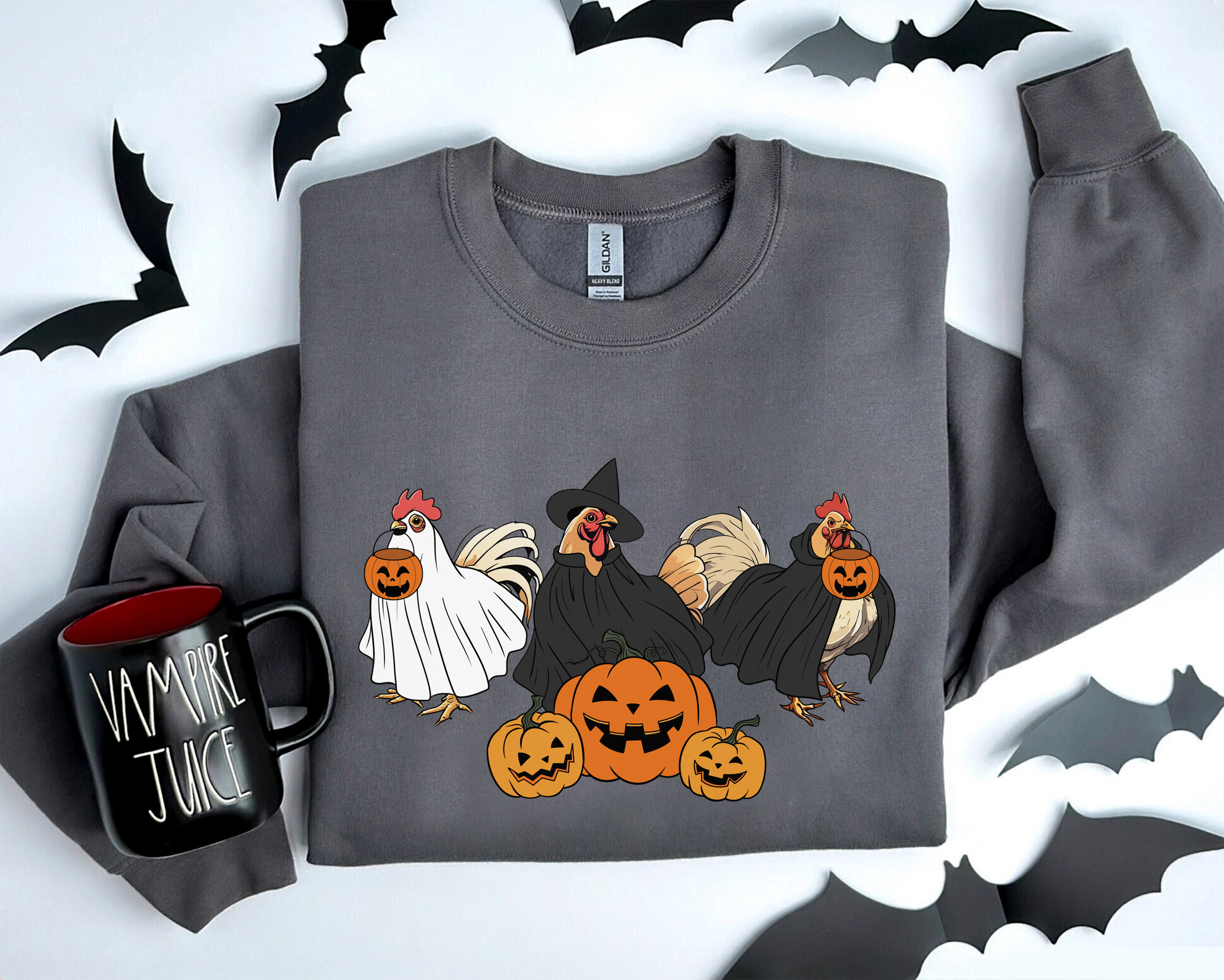 Ghost And Witch Chicken Sweatshirt, Ghost Chiken Shirt, Witch Chicken Shirt, Chicken Sweatshirt, Pet Shirt, Chicken Lover, Chicken Shirt