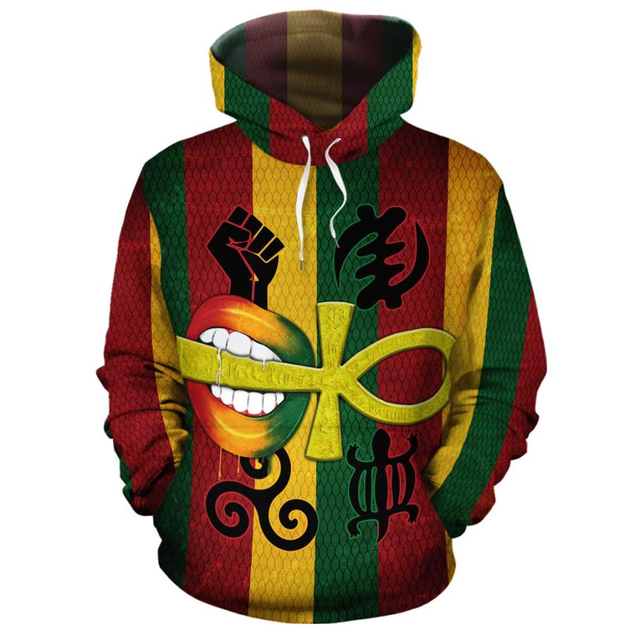 Ryg Lips & Symbols Fleece All-Over Hoodie