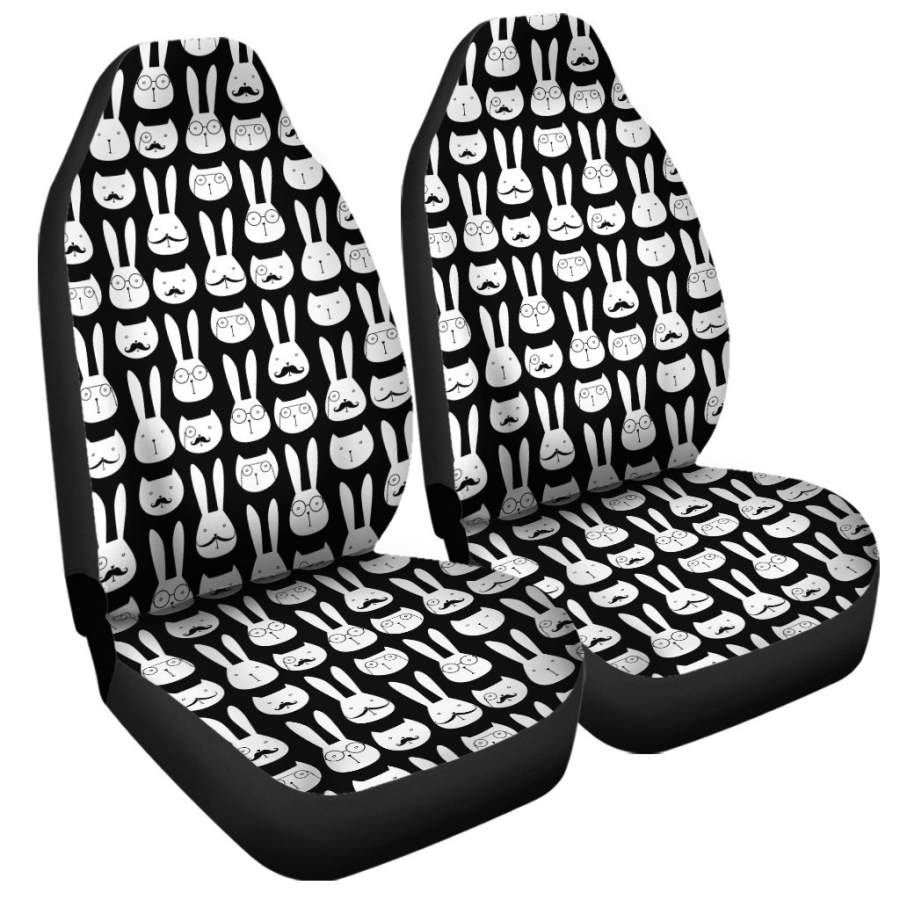 Rabbit And Cat Pattern Print Universal Fit Car Seat Covers