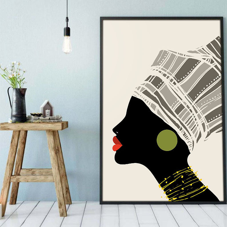 African Custom Canvas Attractive Afrocentric Poster Prints Black Girl African Man Artistic Wall Art Home Decor