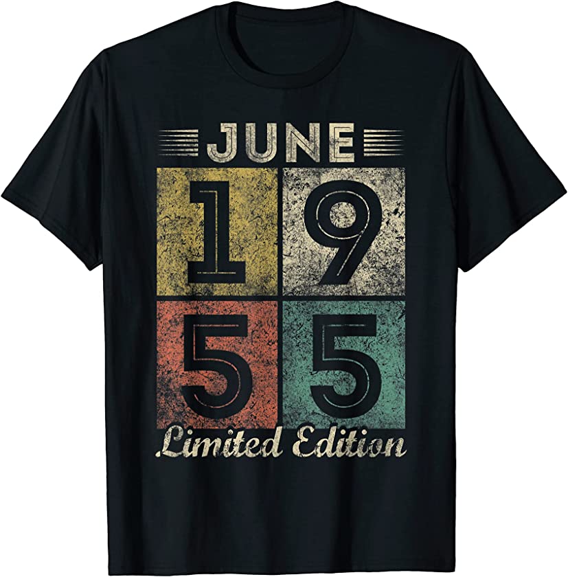 Awesome June 1955 Vintage 66 Years Old Retro 66th Birthday T-Shirt