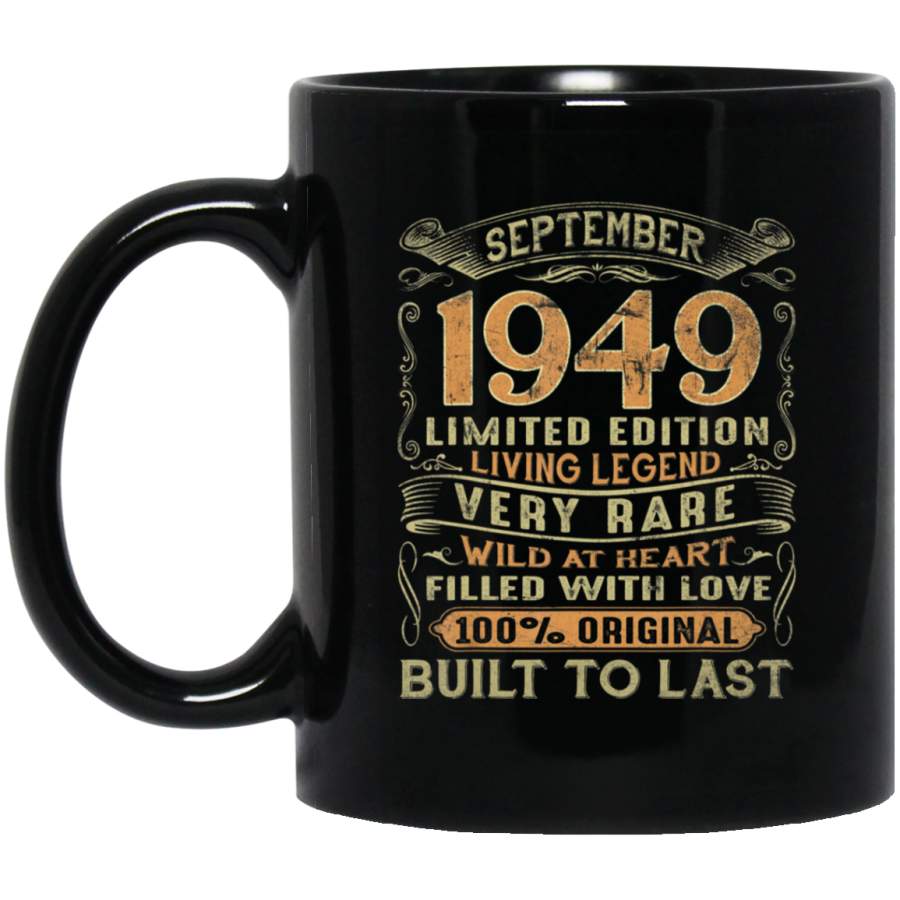 Vintage 70 Years Old September 1949 70th Birthday Gift Coffee Mug