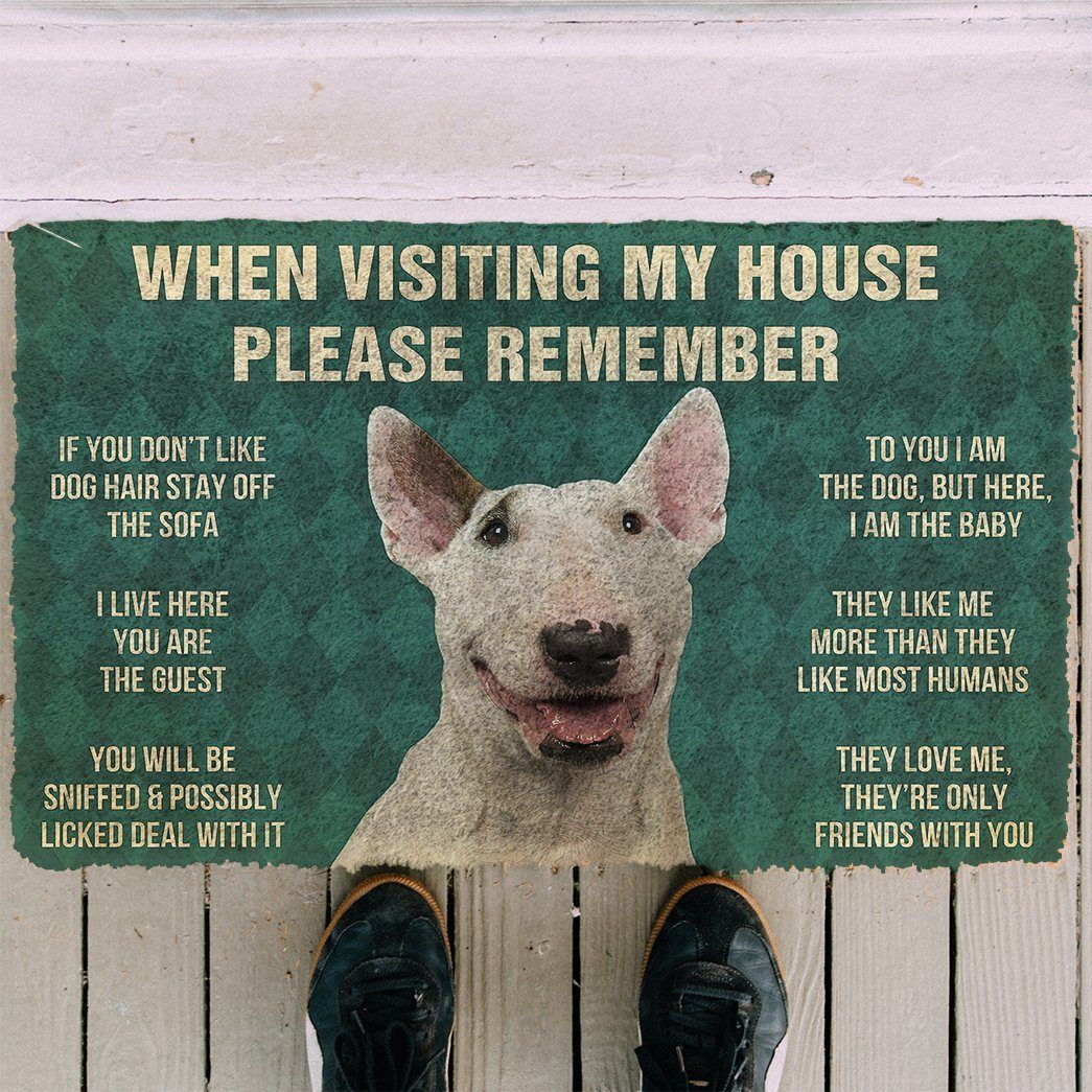 Gearhumans 3D Please Remember Staffordshire Bull Terrier House Rules Custom Doormat