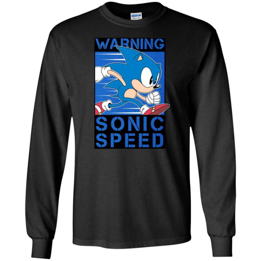 SEGA Sonic the Hedgehog Warning Sonic Speed LS shirt/Hoodie/Sweatshirt