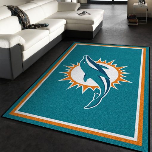 Miami Dolphins Rug Football Rug All Over Print Logo Custom Area Rug Carpet Full Sizes Home Living Rug Carpet Decor